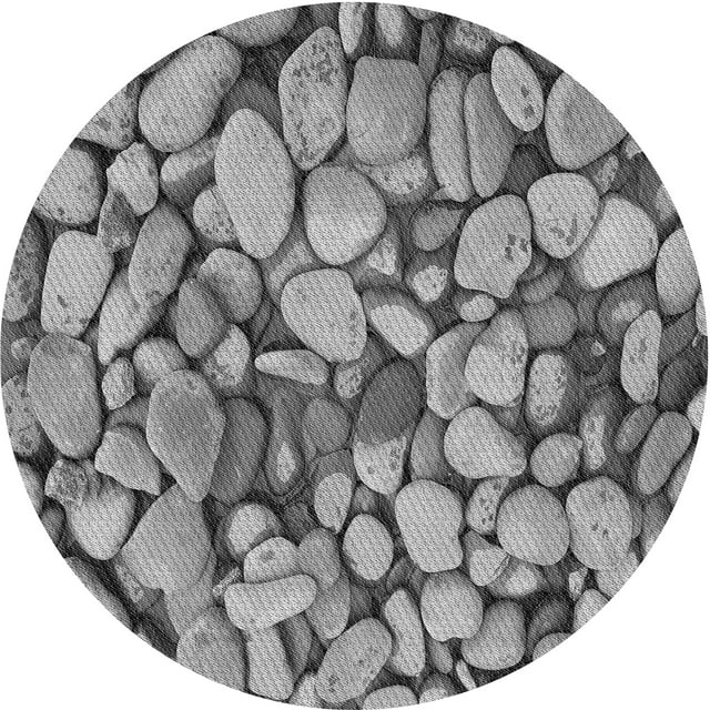 Ahgly Company Tapis Rond Lavable en Machine Intérieur Transitionnel Gris Nuage Gris, 8 Pieds Rond