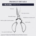 thumbnail image 6 of MITSUMOTO SAKARI Japanese Kitchen Scissors All Purpose, 8.5 inch All Steel Heavy Duty Kitchen Shears, Professional Removable Poultry Shears for Cutting Chicken, Fish and Bones, 6 of 9