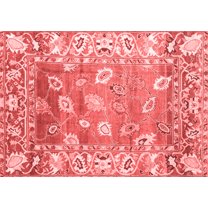Ahgly Company Indoor Rectangle Oriental Red Traditional Area Rugs, 5' x 7'