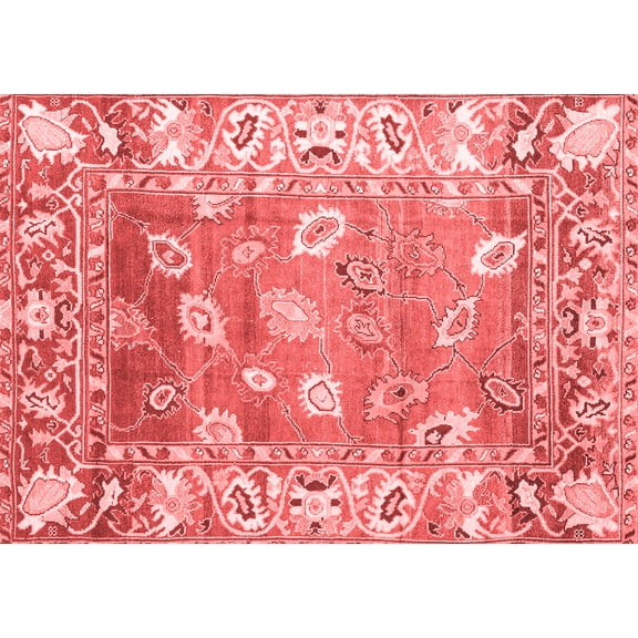 Ahgly Company Indoor Rectangle Oriental Red Traditional Area Rugs, 5' x 7'
