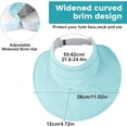 thumbnail image 5 of VETPW Sun Visors for Women, Wide Brim Visor Hat for Women Reversible, Wicking Beach Sunhat Adjustable Visor Hat for Golf Cycling Fishing Tennis - Blue, 5 of 7