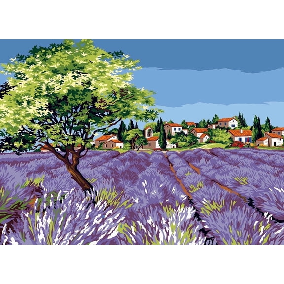 Wizardi Needlepoint Canvas for halfstitch Without Yarn The Village Olive Tree SE929.631 Seg De Paris