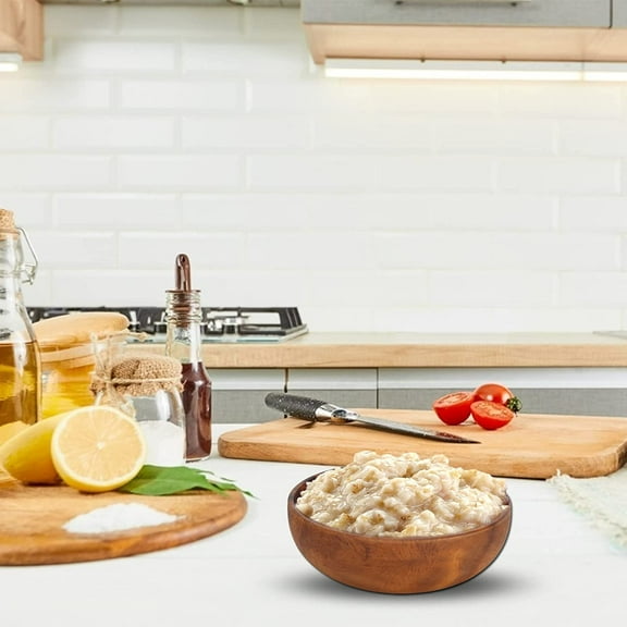 Limei Wooden Soup Bowl, Salad Bowl Food Serving Bowl for Food Fruit Mixing Bowls(8x6cm)