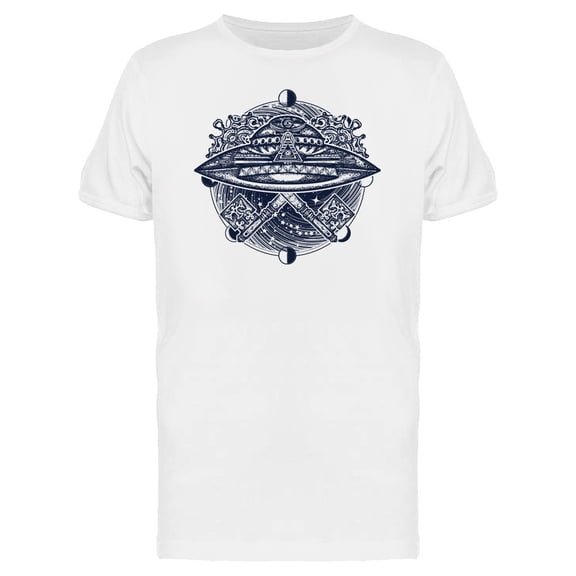 Ufo Ship Tattoo Art Tee Men's -Image by Shutterstock