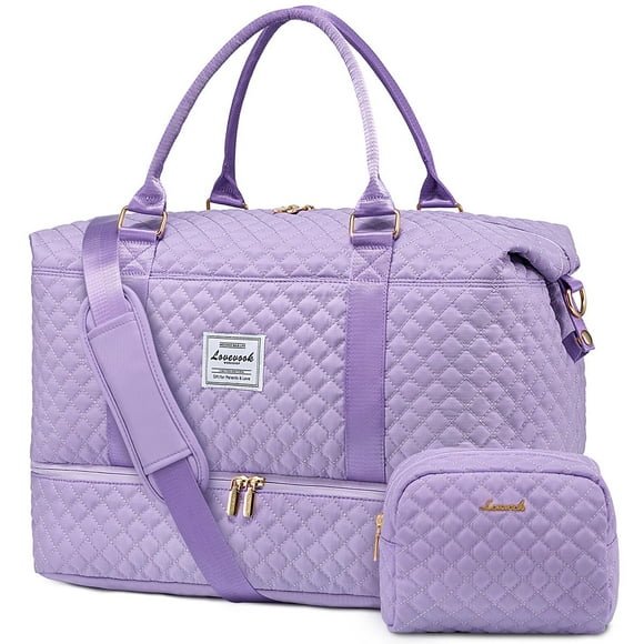 Bolsa de viaje LOVEVOOK Weekender para mujer, color morado