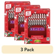 (3 pack) Brach's Peppermint Candy Canes, Christmas Candy Canes, 5.3 oz, 12 Count