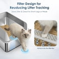 thumbnail image 2 of Stainless Steel Litter Box with Lid, 17.3”×13.4”×9" Kitty Litter Box for Kittens & Small Pets, High Sides Metal Cat Litter Box for Leak Proof, Easy to Clean, Non-Stick, Odor Control, 2 of 6