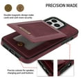 thumbnail image 5 of ELEHOLD Flip Leather Wallet Case for iPhone 14 Pro Max with RFID Blocking Card Slots Holders Magnetic Buckle Kickstand Function Business Style Men Women Case For iPhone 14 Pro Max,Winered, 5 of 7