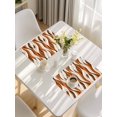 thumbnail image 5 of Burnt Orange White Moire Placemats Set of 4, Modern Abstract Art Placemats for Dining Table, Place Mats for Kitchen Tabletop, Waterproof Wipeable Dining Table Mats Set, 5 of 9