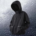 thumbnail image 2 of Tiweut Men's Leisure Windbreaker Jackets Mens Lightweight Outdoor Sports Hiking Long Sleeve Hooded Raincoat Windproof Breathable Softshell Coat Regular Blouses Black,L, 2 of 5