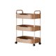 thumbnail image 2 of Organizador de 3 niveles para carrito de almacenamiento de cocina | Portaequipajes con reposabrazos, estanterías ventiladas, plástico, negro/rosa/verde/blanco, 27"x14"x9" | Baño, inodoro y salón, 2 of 6