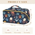 thumbnail image 4 of FORMRS Makeup Bag Travel Cosmetic Organizer for Women Fold Flat Zipper Pouch with Handle, Red Jellyfish, 4 of 8