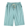 thumbnail image 3 of Sngxgn Men's Casual Fashion Slim Fit Pockets Flat Front Shorts(Blue,L), 3 of 4