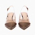 thumbnail image 2 of SURJDE Fashion Rhinestone Clear Slingback Pumps Shoes for Women Pointed Toe PVC Kitten Heels, 2 of 3