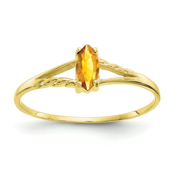 Primal Gold 10 Karat Yellow Gold Geniune Blue Topaz Birthstone Ring