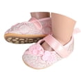 thumbnail image 3 of Tigivemen Flower Girl Dress Shoes Infant Baby Mary Jane Flats with Non Slip Bow Cirb Shoe for Newborn Red Size 3, 3 of 7