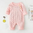 thumbnail image 2 of Fjofpr Baby Girl Clothes under $10 Baby Girl Clothes 12 Months Newborn Girl Clothes （0-18months）Newborn Baby Boy Girl Winter Button Sweater Knitted Jumpsuit Romper Warm Outfits, 2 of 3