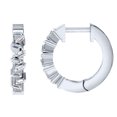 thumbnail image 3 of Halo Jewelers 0.33 Carat (ctw) 10k White Gold Baguette Cut White Natural Diamond Ladies Huggies Hoop Earrings For Women | H-I Color, I2 Clarity, 1/3 CT, 3 of 5