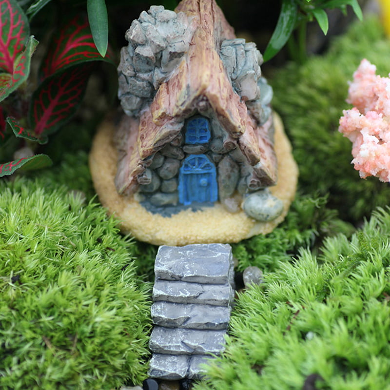 1x Cute Funny Resin Crafts Fairy Garden Mini Steps Ladder Gnome Lawn Stone C5K3 