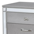 thumbnail image 3 of Furniture of America Xulu Contemporary Solid Wood 2-Drawer Nightstand in Silver, 3 of 5