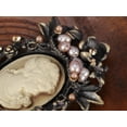 thumbnail image 5 of Antique Golden Tone Peach Faux Pearl Beads Vintage Cameo Lady Brooch Pin, 5 of 5