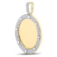 thumbnail image 2 of Macey Worldwide Jewelry 10k Yellow Gold Mens Diamond Mirror Circle Charm Pendant 2 Ctw, 2 of 3