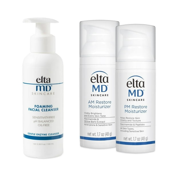 Kit hidratante facial EltaMD AM & PM con limpiador diario