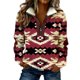 thumbnail image 1 of Mujeres Manga Larga Tops Casual Colorblocked Semi Cremallera Girar Abajo Cuello Sudadera Chaqueta para Primavera Otoño Vacaciones, 1 of 8