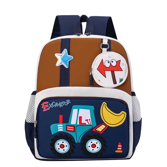 TGPMGRZ Cartoon School Backpack Lightweight Travel Daypack with Adjustable Shoulder Straps Back to School (Dark Blue)