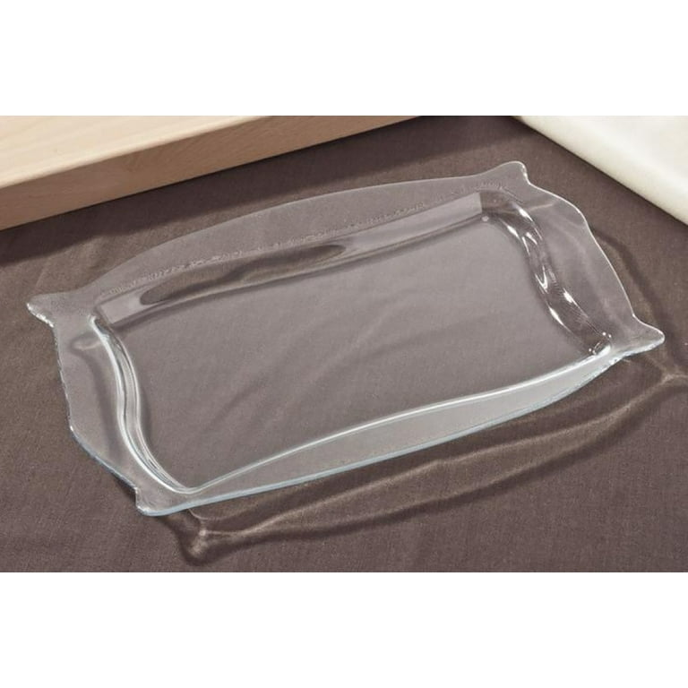 6 Large Rectangle Crystal Clear Heavy Duty Disposable Serving Tray