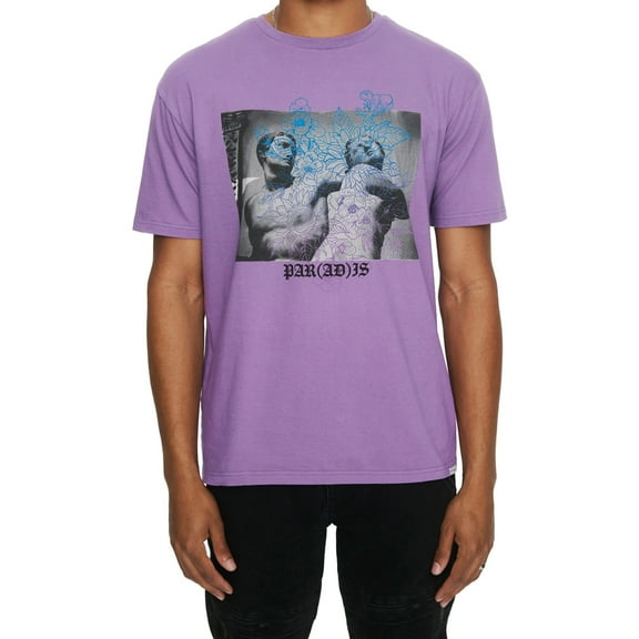 Elevenparis Mens Floral Paradise Graphic T-Shirt, Purple, XX-Large