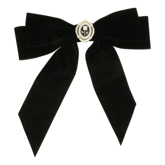 Unique Bargains 1 Pc Stylish Floral Bows Hair Clips Hairdo Clips Black