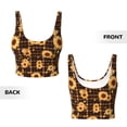 thumbnail image 5 of Lsque Brown Plaid Sunflower Printed Women'S Sports Bra, Compression, Moisture Wicking, High-Impact Sports Bra For Women,Supportive sports bra-Small, 5 of 9