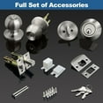 thumbnail image 2 of 2 Pack Keyed Same Exterior Door Knobs and Single Cylinder Deadbolts Combo Set, Keyed Alike Entry Door Knobs with Locks and Keys for Entrance and Front Door, Satin Nickel, 2 of 12