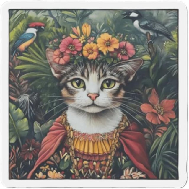 Frida Pawlo Cute Cat Die-Cut Magnets - Cute Kitty Fridge Magnets, Adorable Cat Locker Decor, Pet Lover Kitchen