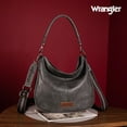 thumbnail image 2 of Wrangler Hobo Bags Large Crossbody Bags for Women Shoulder Purses with Striped Cotton Straps, Gray, 2 of 5