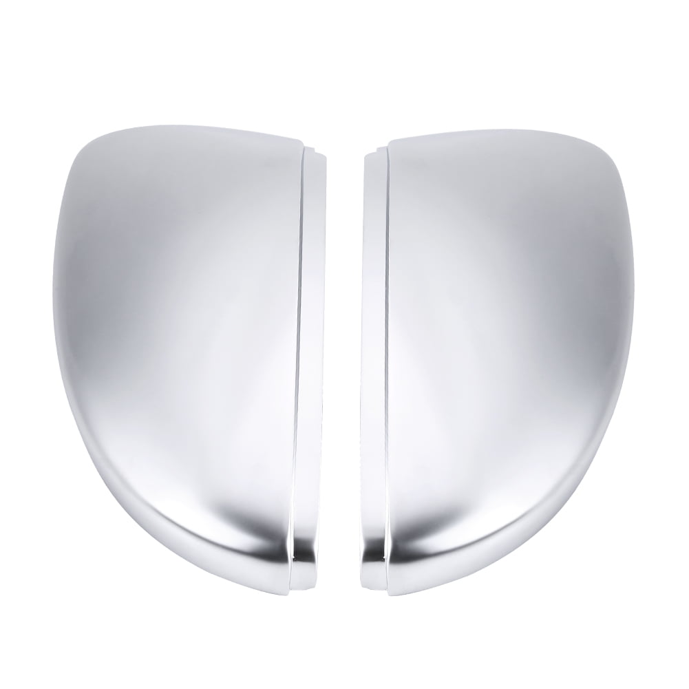 Qiilu Pair of Rearview Mirror Shell Cover Protection Cap Matte Chrome 