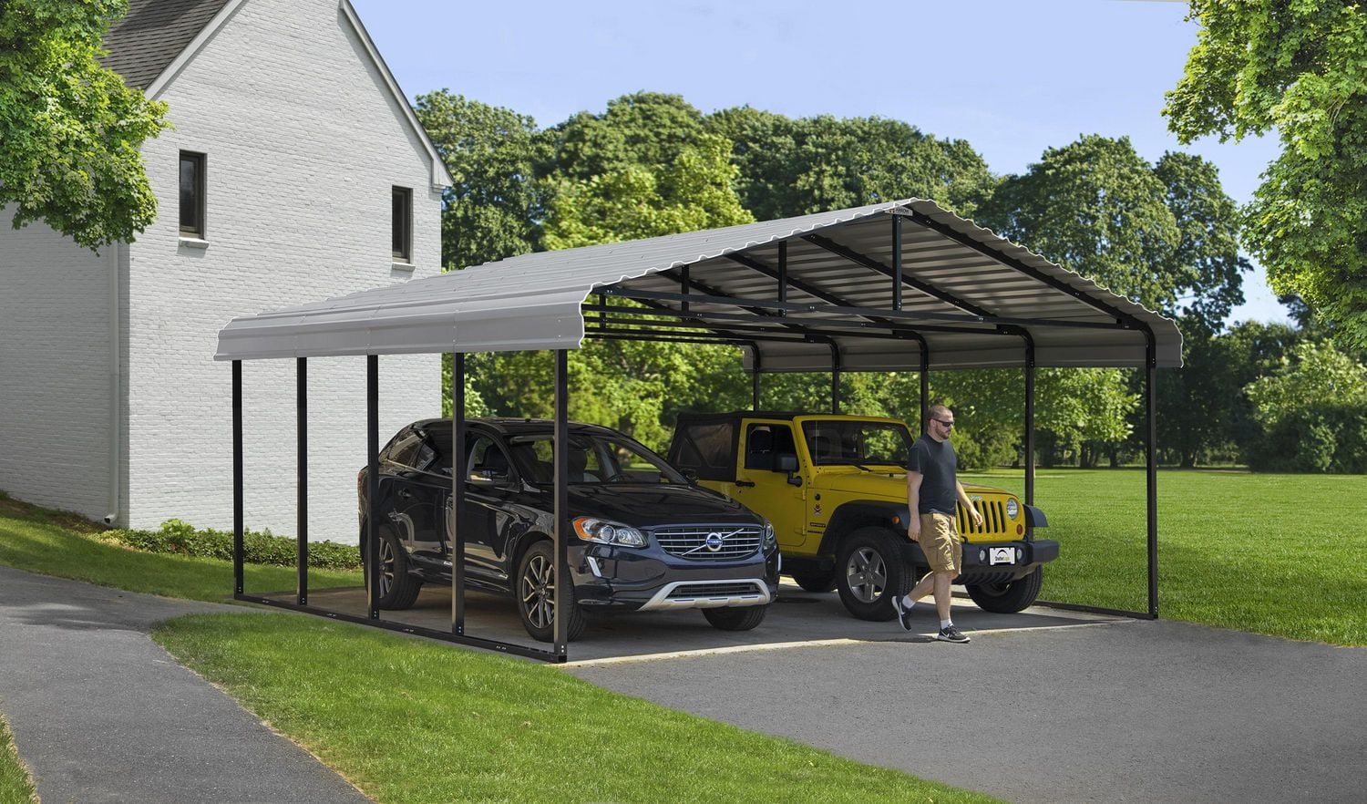 Arrow Carport 20 ft. x 20 ft. x 9 ft. Eggshell