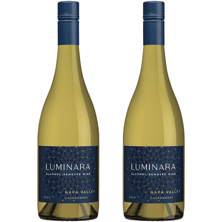 Luminara Alcohol-Removed Chardonnay – Premium Non-Alcoholic White Wine from Napa Valley – 750ml Bottle - 2 Pack