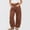 Brown, variant on Womens Vintage Corduroy Mid-Rise Barrel Pants Elastic Waist Wide Leg Baggy Pants Trendy Casual Trouser