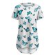 thumbnail image 4 of Moda Mujer Moda Manga corta Cuello redondo Impreso Camiseta larga Blusa Tops sueltos OAVQHLG3B Store  lin121212, 4 of 4