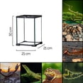 thumbnail image 2 of REPTI ZOO Mini Terrario para Reptiles 12 Lt . 21cm X 21cm X 30cm, con tapa superior de malla, vision 360°, para reptiles, anfibios, insectos, arácnidos y más. REPTI ZOO Tortuguero con rampa cristal, 2 of 12
