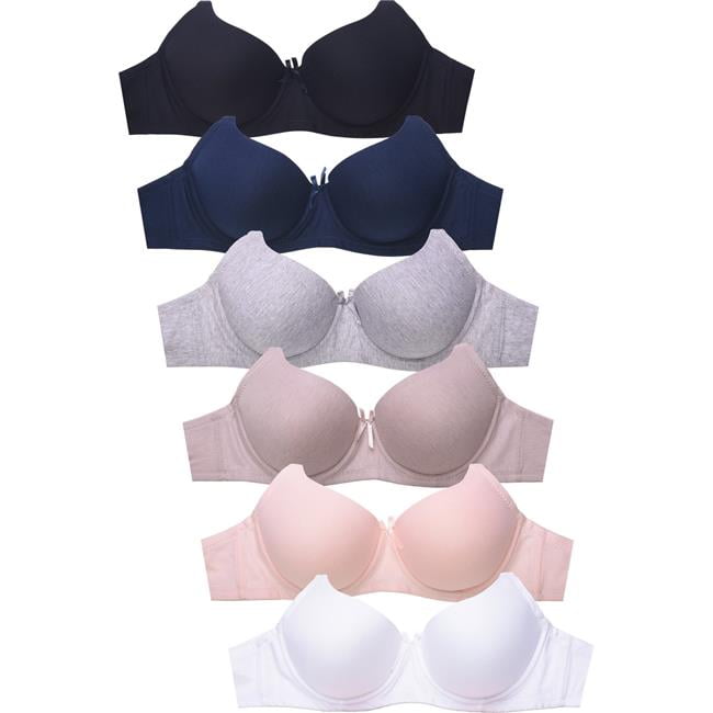 Sofra BR4207PD - 36D Womens Full Coverage Bra - D Cup Style Intimate  Sets, Size 36D - Pack of 6 