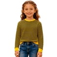 thumbnail image 3 of WOYY Little Boys Striped Long Sleeve T-Shirt Unisex Casual Crew Neck Tshirt, Sizes 3-14, 3 of 5
