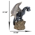 thumbnail image 2 of Large Medieval Sentry Abraxas Black Dragon Standing On Stump Rock Statue 9.25"H, 2 of 9