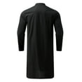 thumbnail image 4 of TAIAOJING Men's Crew Neck T Shirt Casual Solid Stand Collar Robe Long Sleeve Button Jubba Thobe Cotton Shirt, 4 of 7