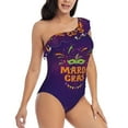 thumbnail image 3 of Haiem Mardi Gras2 Women's One Piece Swimsuits Tummy Control One Shoulder Bathing Suits Ruffle Swimwear-X-Large, 3 of 8