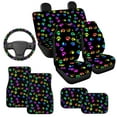 thumbnail image 3 of HUIACONG Colorful Dogs Paw Car Floor Mats with Steering Wheel Protector and Split Car Seat Covers Anti-Slip Pad Dust Proof Car Interior Accessories Easy to Install for SUV,Vans,Sedans,Trucks, 9 Pcs, 3 of 8