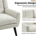 thumbnail image 4 of UIXE Beige Accent Chair Set of 2, Linen Fabric Armchair for Living Room, Modern Arm Chairs, 4 of 7