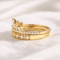 thumbnail image 2 of Jewelerix Marquise Cut Moissanite Diamond Crown Ring Set, Engagement 14K Yellow Gold Vermeil Ring, Stackable Wedding Band Set for Women, 2 of 4